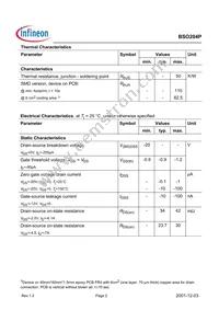 BSO204PNTMA1 Datasheet Page 2