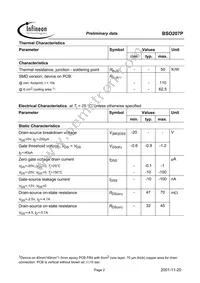BSO207PNTMA1 Datasheet Page 2