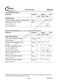 BSO211PNTMA1 Datasheet Page 2