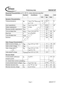 BSO301SPNTMA1 Datasheet Page 3