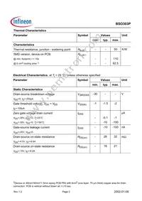 BSO303PNTMA1 Datasheet Page 2