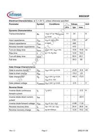 BSO303PNTMA1 Datasheet Page 3
