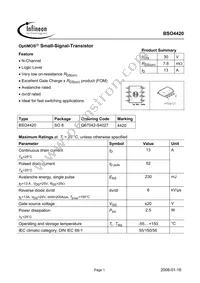 BSO4420T Datasheet Cover