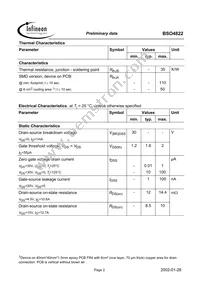 BSO4822 Datasheet Page 2