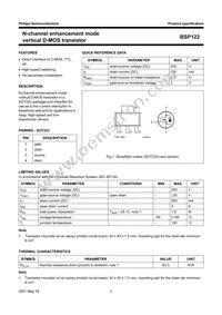 BSP122 Datasheet Page 3