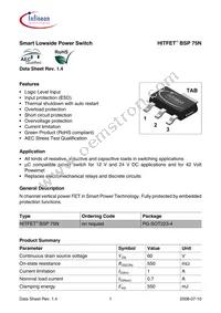 BSP75NNT Datasheet Cover