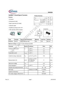 BSS205NL6327HTSA1 Datasheet Cover