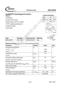 BSS209PW Datasheet Cover