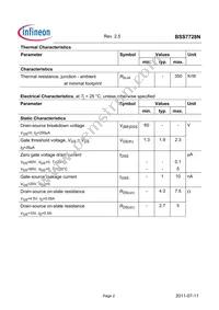 BSS7728NH6327XTSA1 Datasheet Page 2