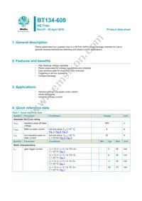 BT134-600 Datasheet Cover