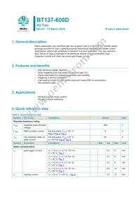 BT137-600D Datasheet Cover