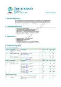 BT137-600G0TQ Datasheet Cover