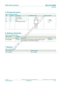 BT137X-600E Datasheet Page 2