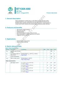 BT138X-600 Datasheet Cover