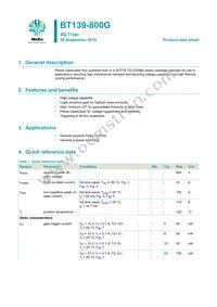 BT139-800G Datasheet Cover