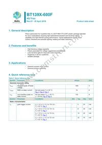 BT139X-600F/DG Datasheet Cover