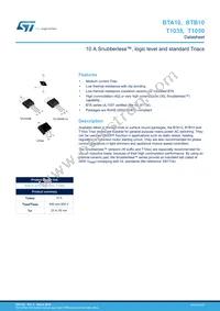 BTA10-400BRG Datasheet Cover
