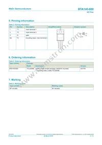 BTA140-600 Datasheet Page 2