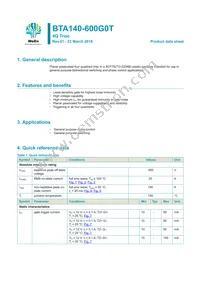 BTA140-600G0TQ Datasheet Cover