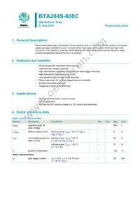 BTA204S-600C Datasheet Cover