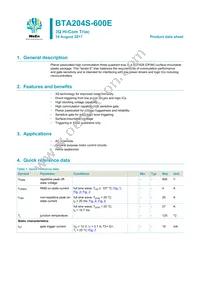 BTA204S-600E Datasheet Cover