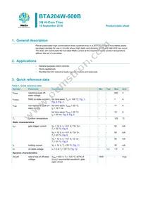 BTA204W-600B Datasheet Cover