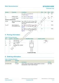 BTA208X-600E Datasheet Page 2