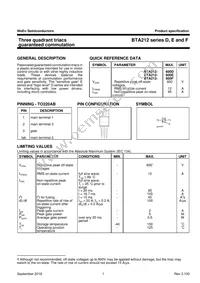 BTA212-600F Datasheet Page 2