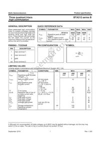 BTA212-800B Datasheet Page 2