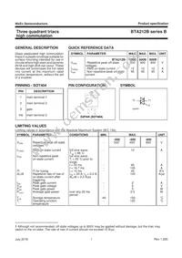 BTA212B-800B Datasheet Page 2