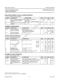 BTA216X-600B Datasheet Page 3