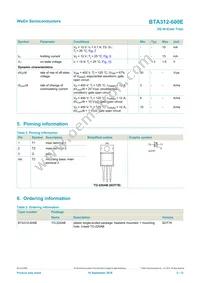 BTA312-600E Datasheet Page 2