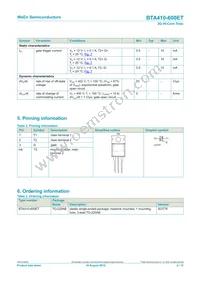BTA410-600ET Datasheet Page 2