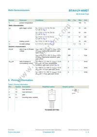 BTA412Y-600ETQ Datasheet Page 2