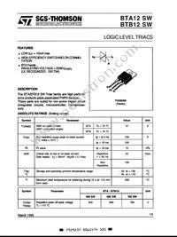 BTB12-700SWRG Datasheet Cover