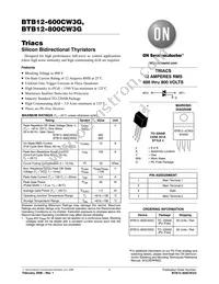 BTB12H-600CW3G Datasheet Cover