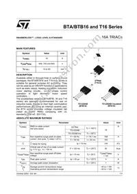 BTB16-700CWRG Datasheet Cover