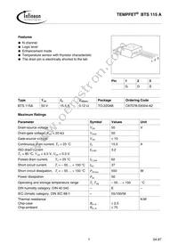 BTS115ANKSA1 Datasheet Cover