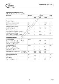 BTS115ANKSA1 Datasheet Page 3