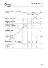 BTS121AE3045ANTMA1 Datasheet Page 3
