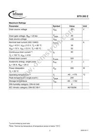 BTS282Z E3230 Datasheet Page 2