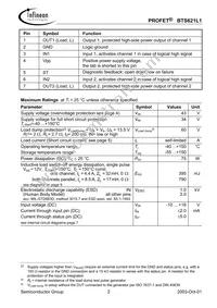 BTS621L1 E3128A Datasheet Page 2