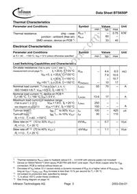 BTS650P E3180A Datasheet Page 3