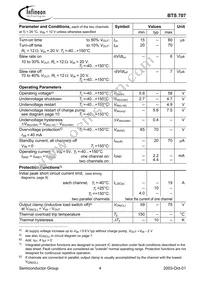 BTS707 Datasheet Page 4