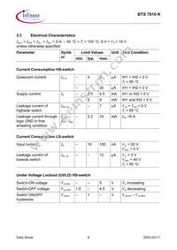 BTS7810KNTMA1 Datasheet Page 9