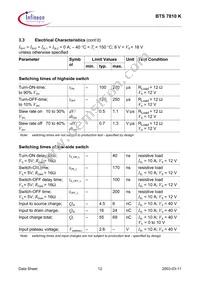 BTS7810KNTMA1 Datasheet Page 12