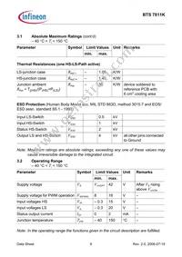 BTS7811KDTMA1 Datasheet Page 9