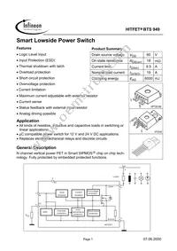 BTS949NKSA1 Datasheet Cover