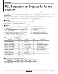 BU2624AF-E2 Datasheet Cover