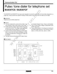 BU8307CF-E2 Datasheet Cover